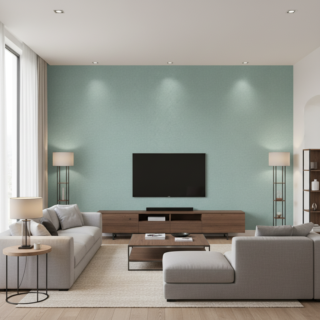 Dublin Linen seafoam green — Living Room Room Setting