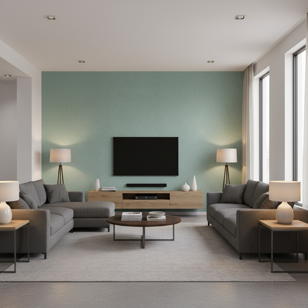 Dublin Linen seafoam green — Living Room Room Setting