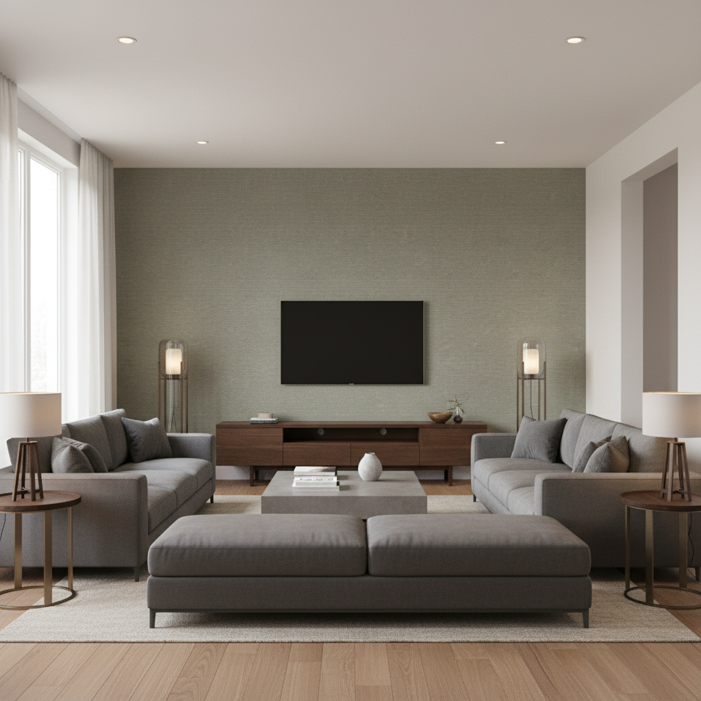 Dublin Linen Oatmeal — Living Room Room Setting