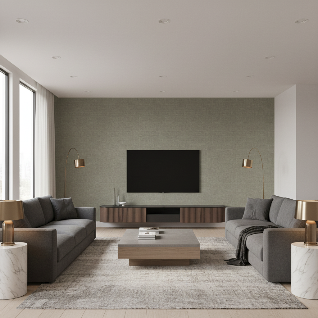 Dublin Linen Oatmeal — Living Room Room Setting