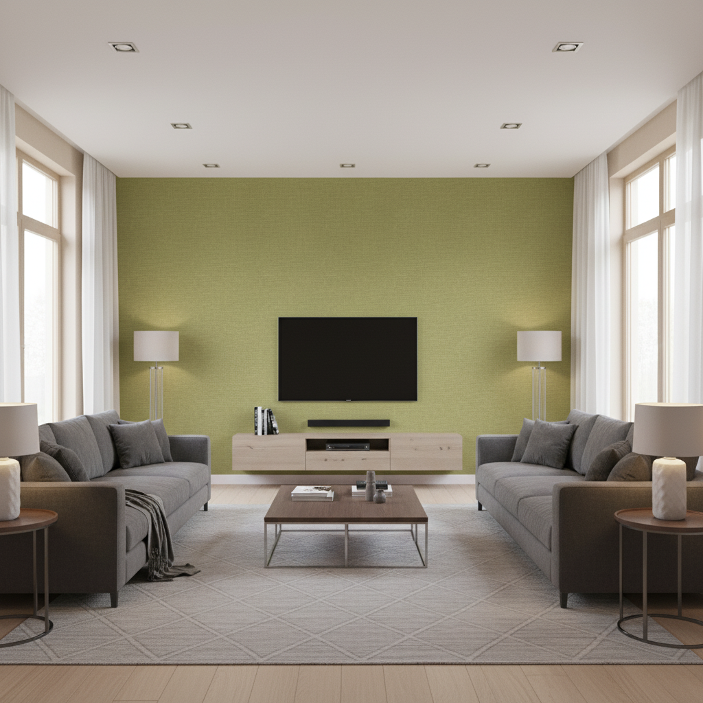 Dublin Linen chartreuse — Living Room Room Setting