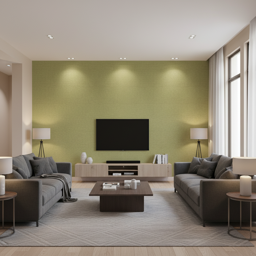 Dublin Linen chartreuse — Living Room Room Setting