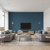 Dublin Linen steel blue — Living Room Room Setting