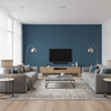 Dublin Linen steel blue — Living Room Room Setting