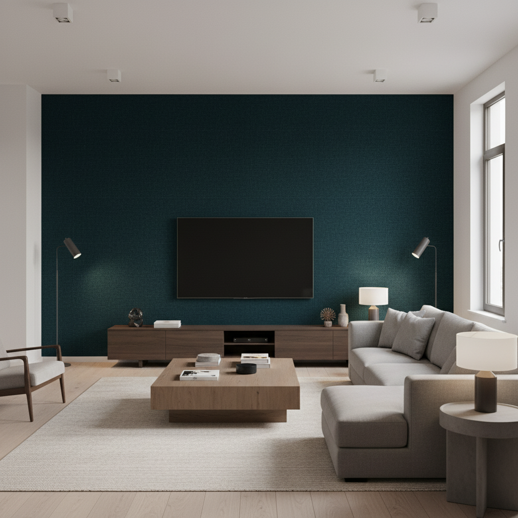 Dublin Linen Indigo — Living Room Room Setting