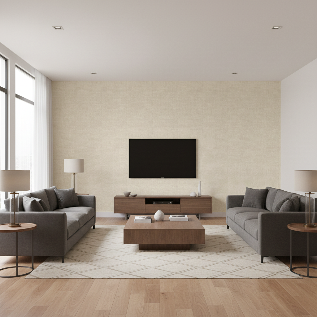 Watermill Linen Cream — Living Room Room Setting