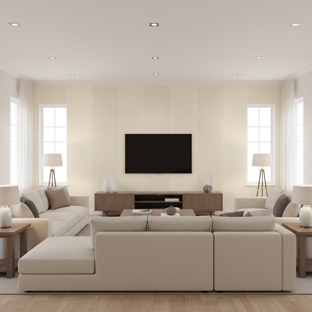Watermill Linen Cloud — Living Room Room Setting