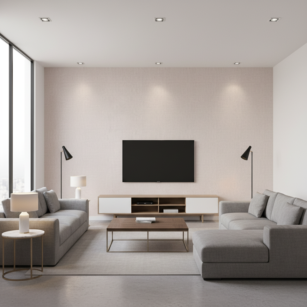 Watermill Linen Mist — Living Room Room Setting
