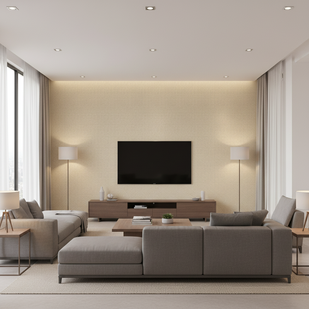 Watermill Linen Stone — Living Room Room Setting