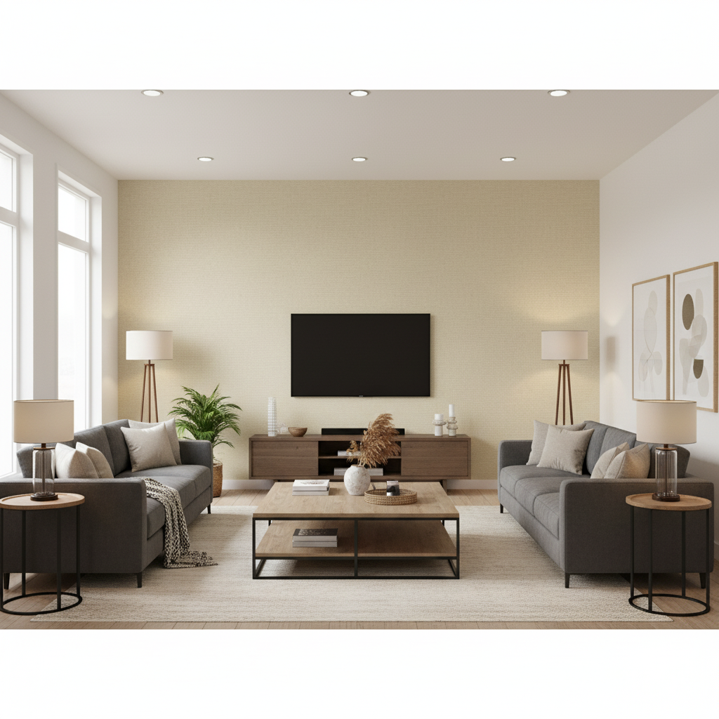 Watermill Linen beige — Living Room Room Setting