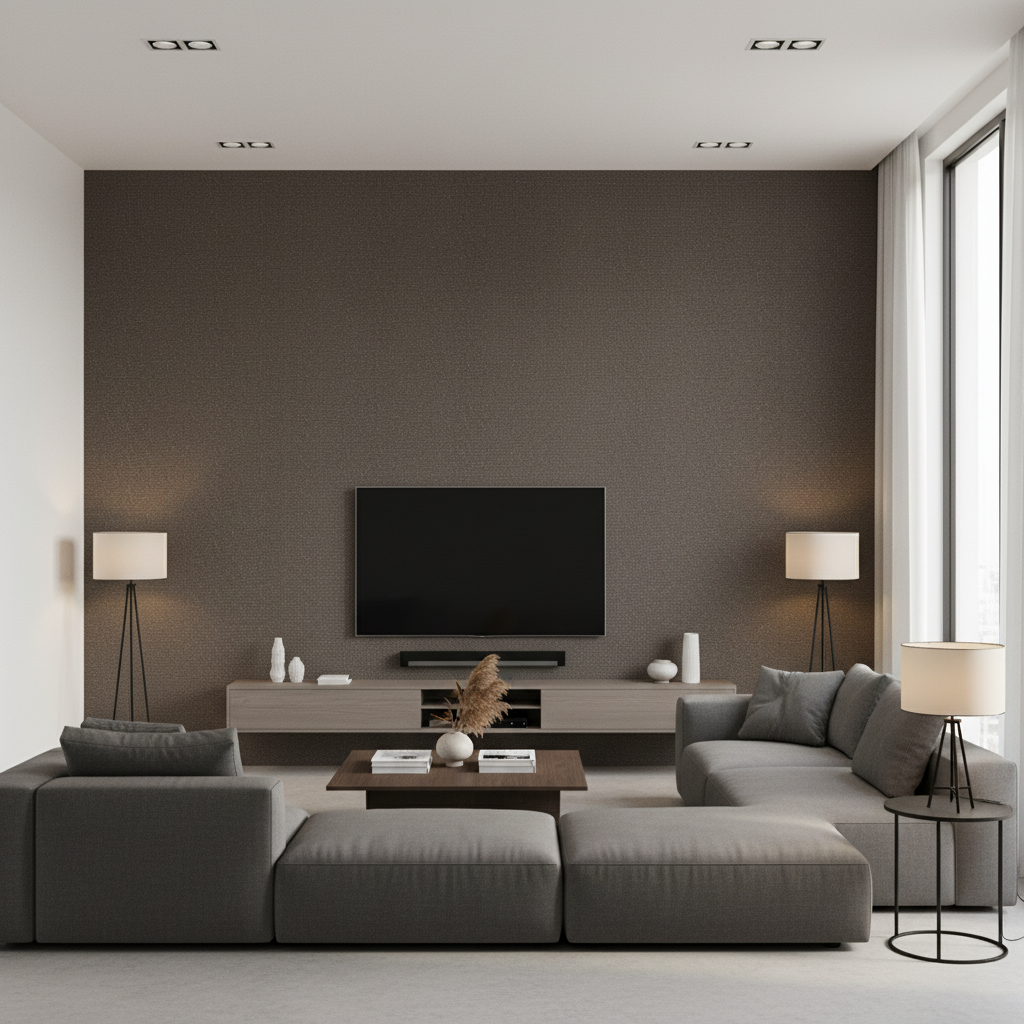 Watermill Linen Seal — Living Room Room Setting