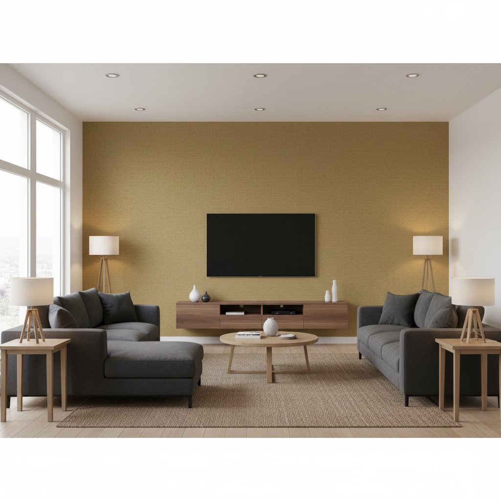 Watermill Linen Gold — Living Room Room Setting
