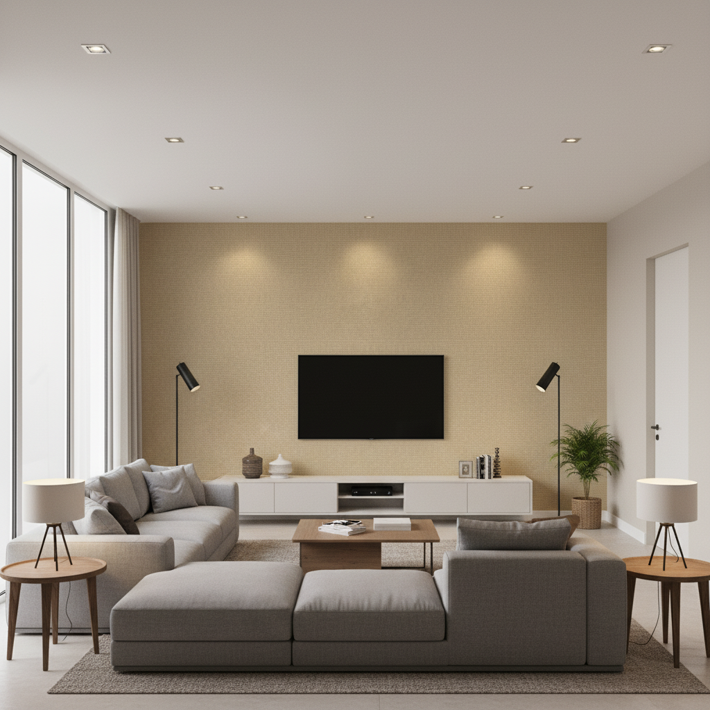 Watermill Linen Wheat — Living Room Room Setting