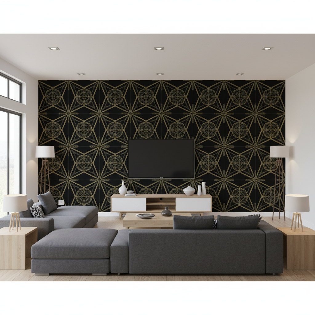 Watermill Linen Onyx — Living Room Room Setting