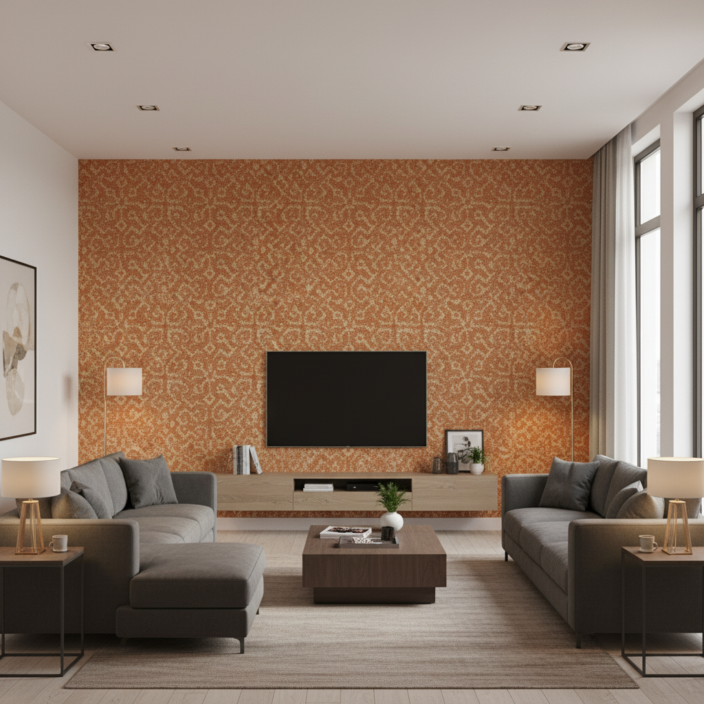 Chantilly Weave Spice — Living Room Room Setting