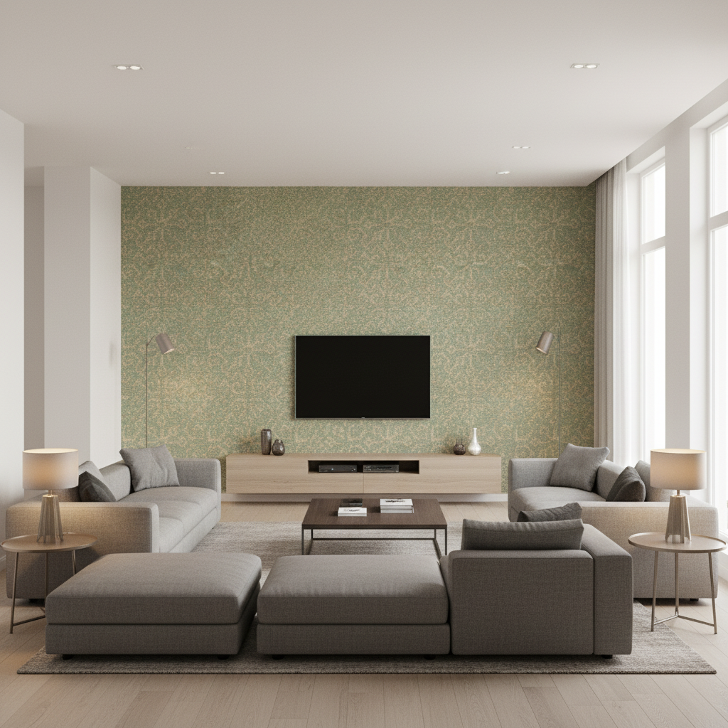 Chantilly Weave Sage — Living Room Room Setting