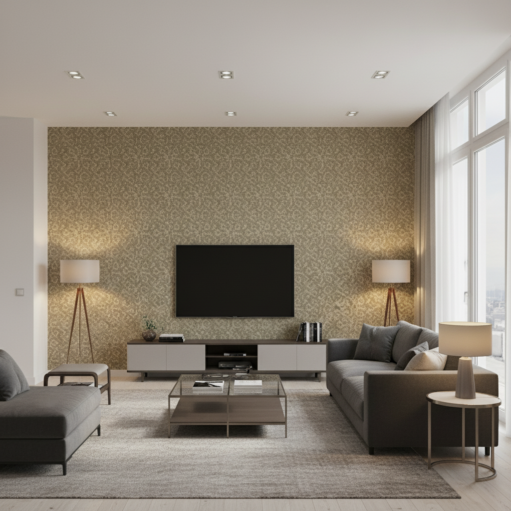 Chantilly Weave Vicuna — Living Room Room Setting