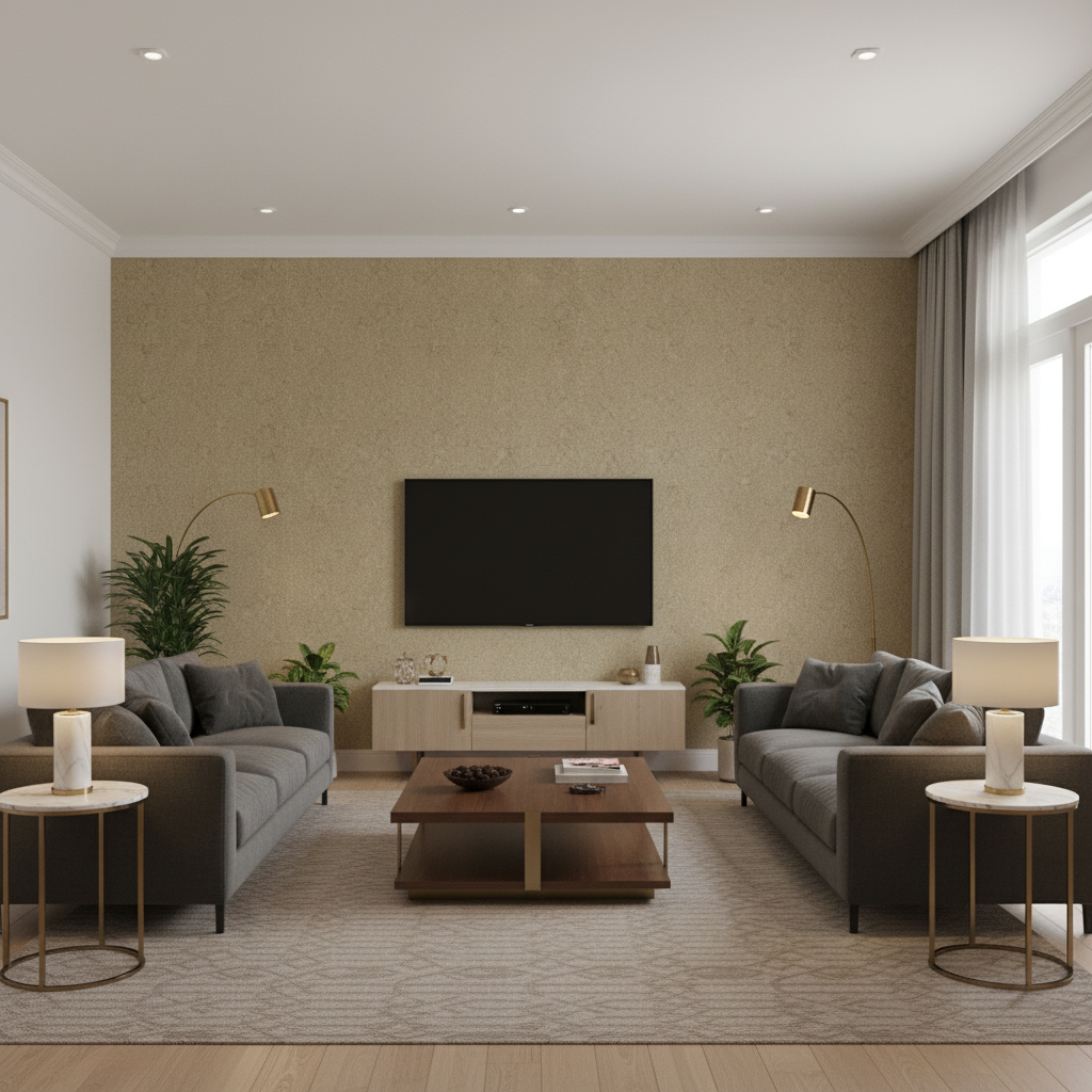 Bennett Cobblestone — Living Room Room Setting