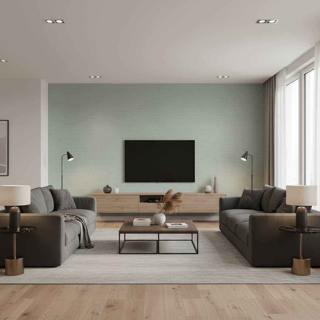 Queen Victoria Aqua — Living Room Room Setting