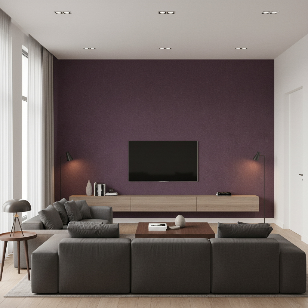 Oxford Velvet Lilac — Living Room Room Setting