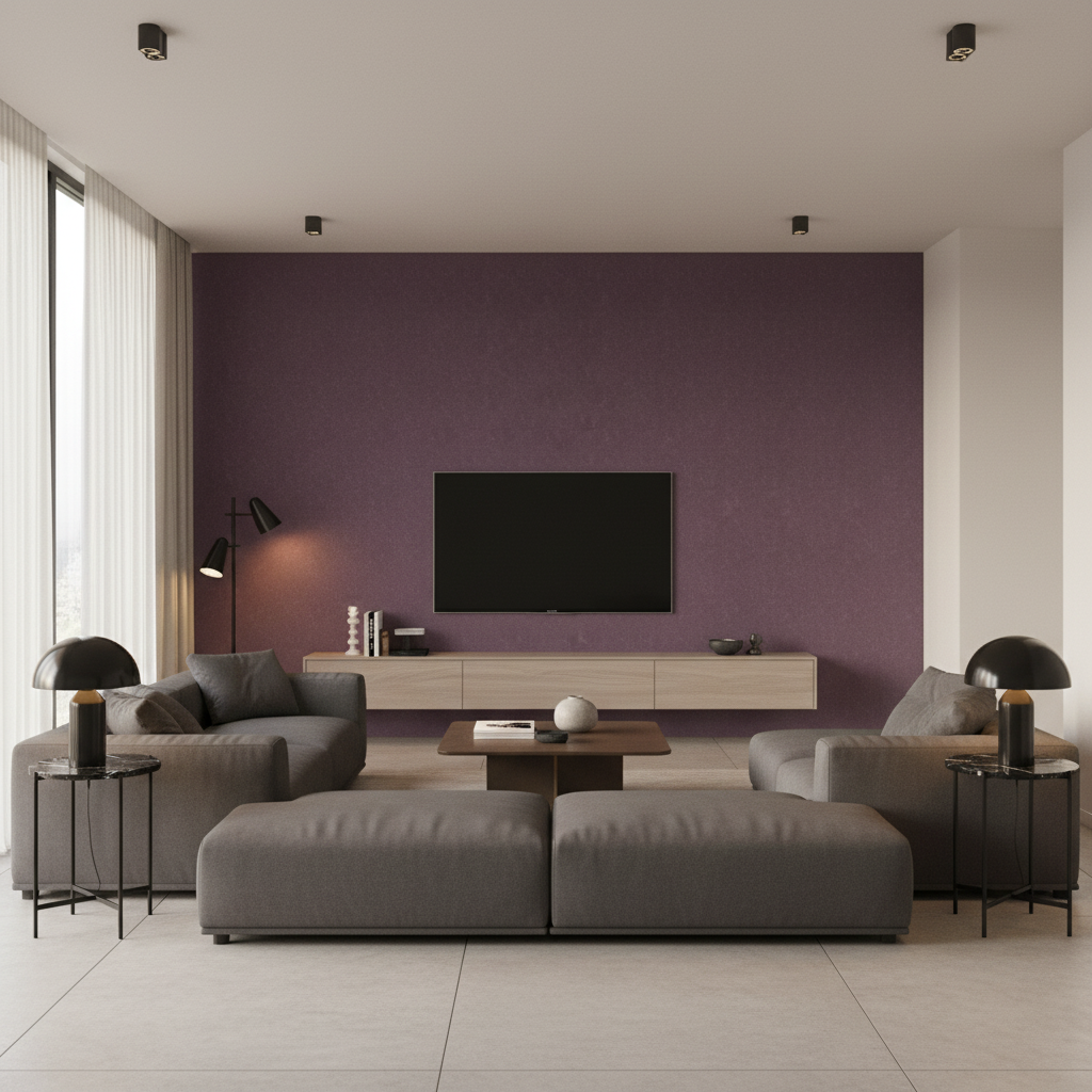 Oxford Velvet Lilac — Living Room Room Setting