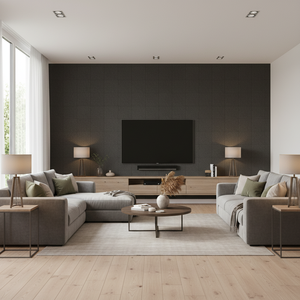 Oxford Velvet Anthracite — Living Room Room Setting