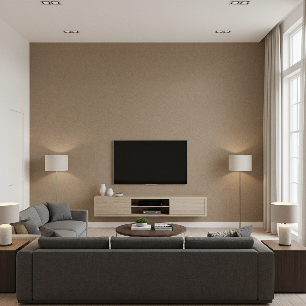 Oxford Velvet Taupe — Living Room Room Setting