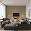 Oxford Velvet Taupe — Living Room Room Setting