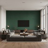 Oxford Velvet Sea Green — Living Room Room Setting
