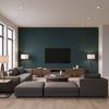 Oxford Velvet Teal — Living Room Room Setting