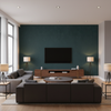 Oxford Velvet Teal — Living Room Room Setting