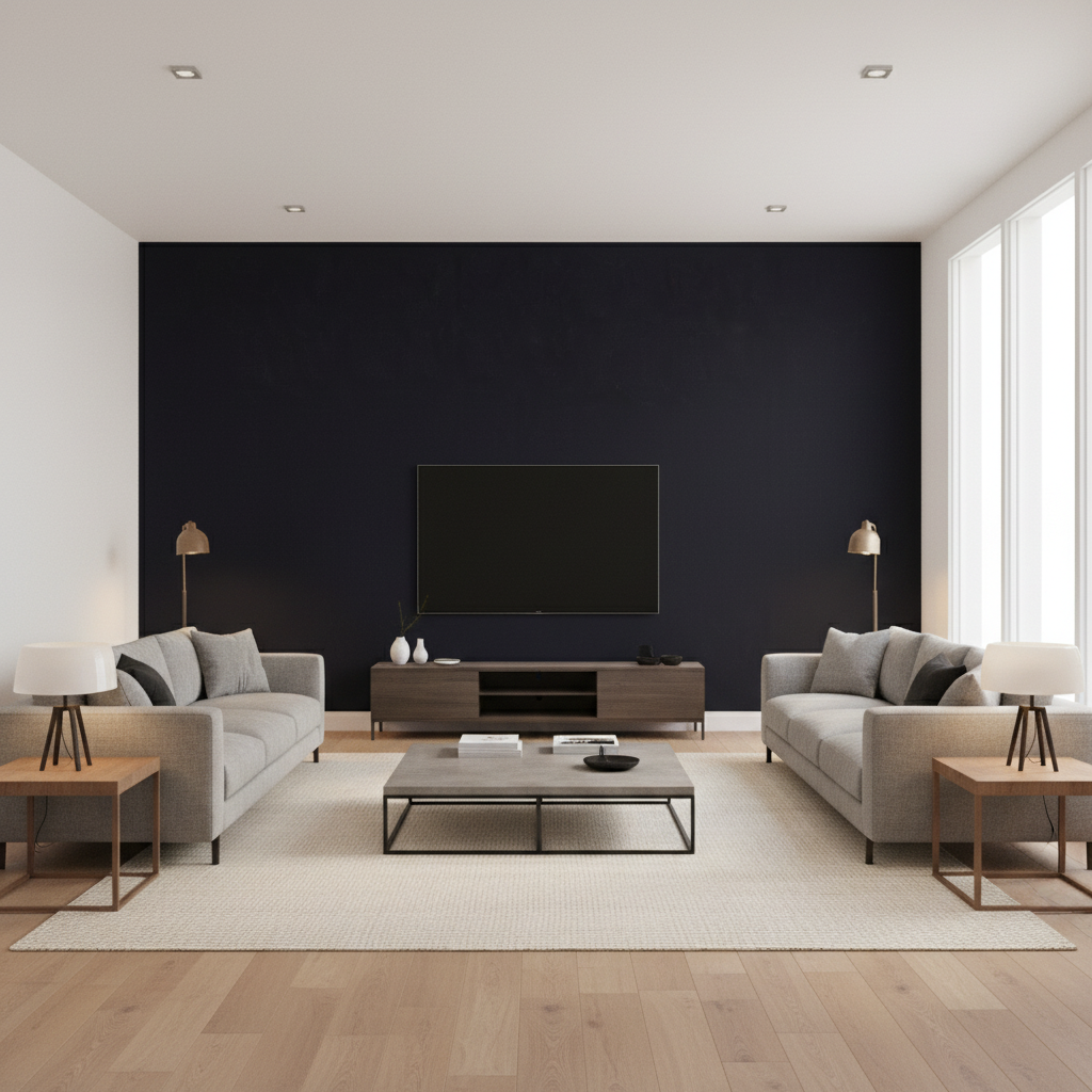 Oxford Velvet black — Living Room Room Setting