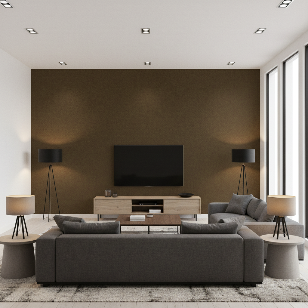 Oxford Velvet Cocoa — Living Room Room Setting