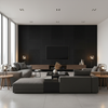 Oxford Velvet Noir — Living Room Room Setting