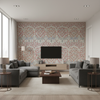 Sameera Red/Blue — Living Room Room Setting