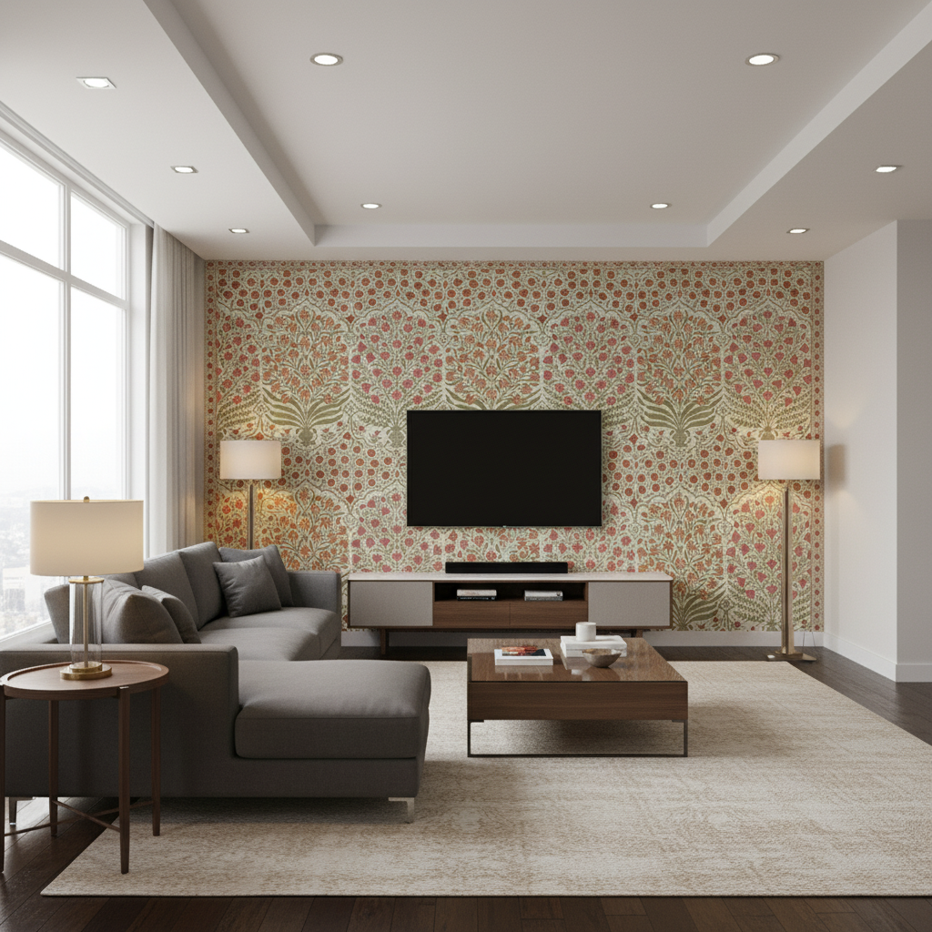 Sameera Spice/Berry — Living Room Room Setting