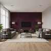 Skye Wool Aubergine — Living Room Room Setting