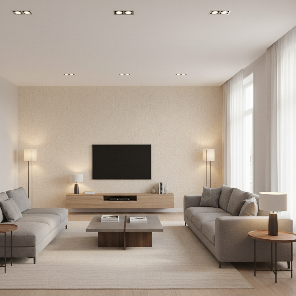 Skye Wool Flax — Living Room Room Setting