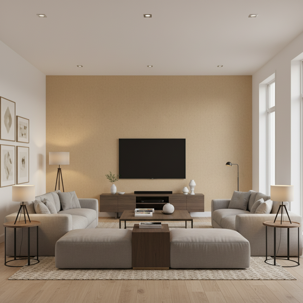 Skye Wool beige — Living Room Room Setting