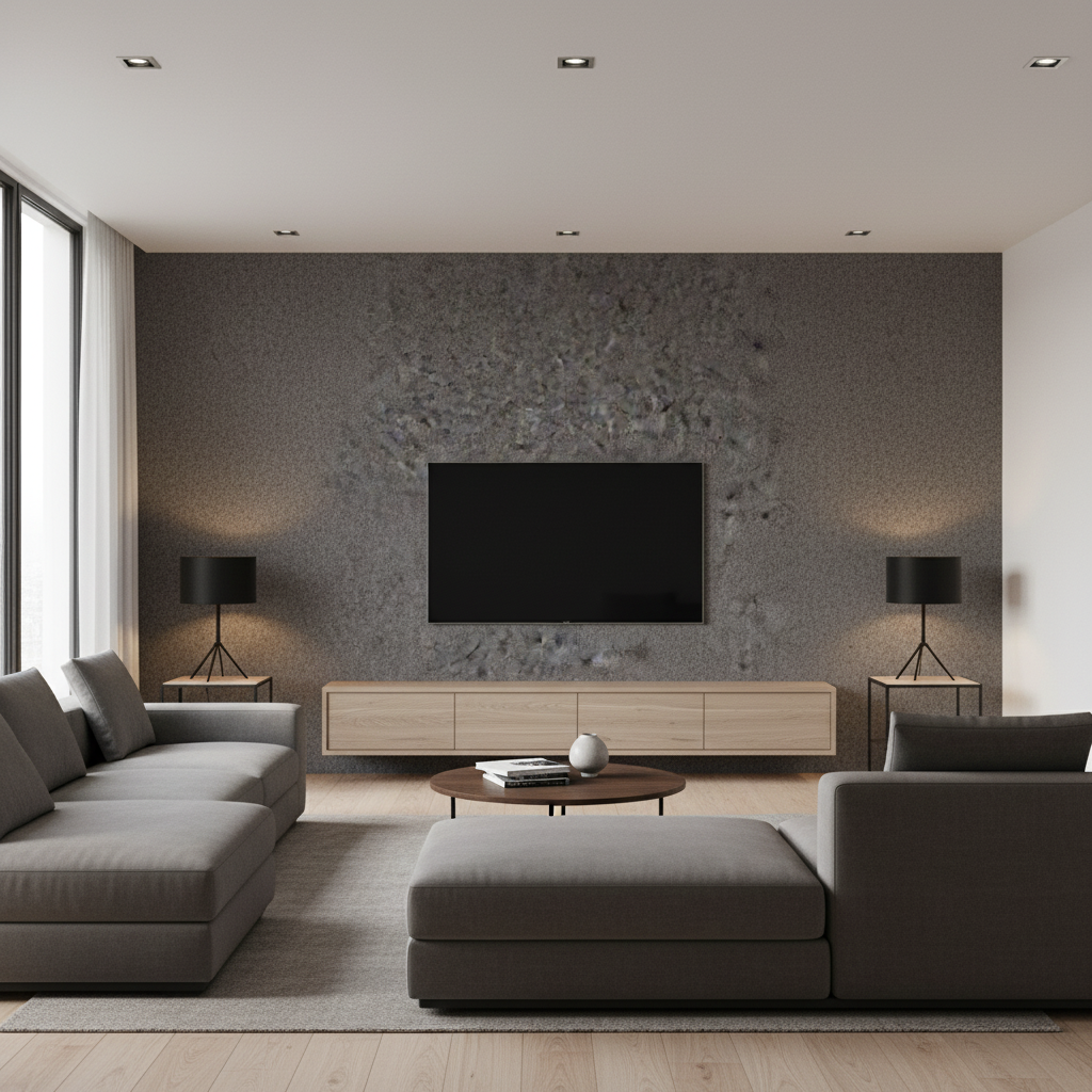 Skye Wool Granite — Living Room Room Setting