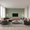 Skye Wool Mint — Living Room Room Setting