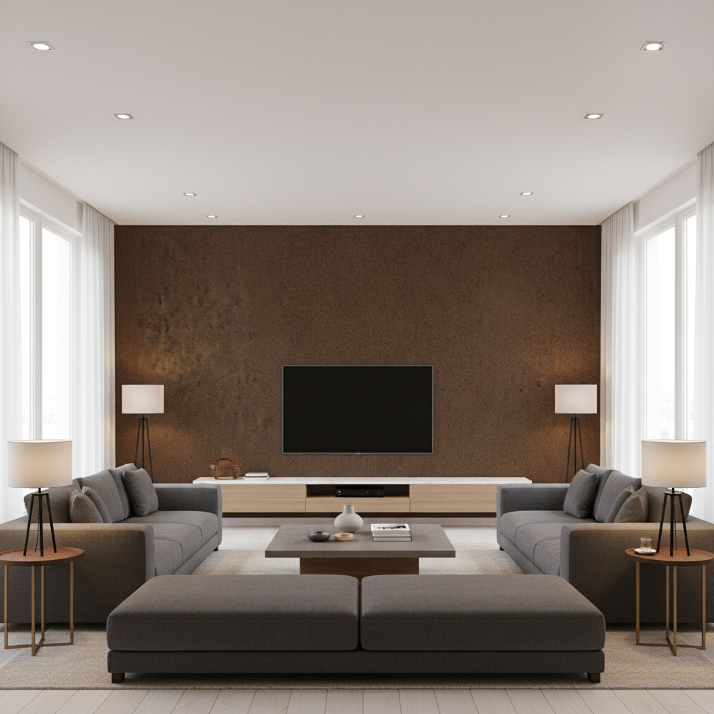 Skye Wool Walnut — Living Room Room Setting