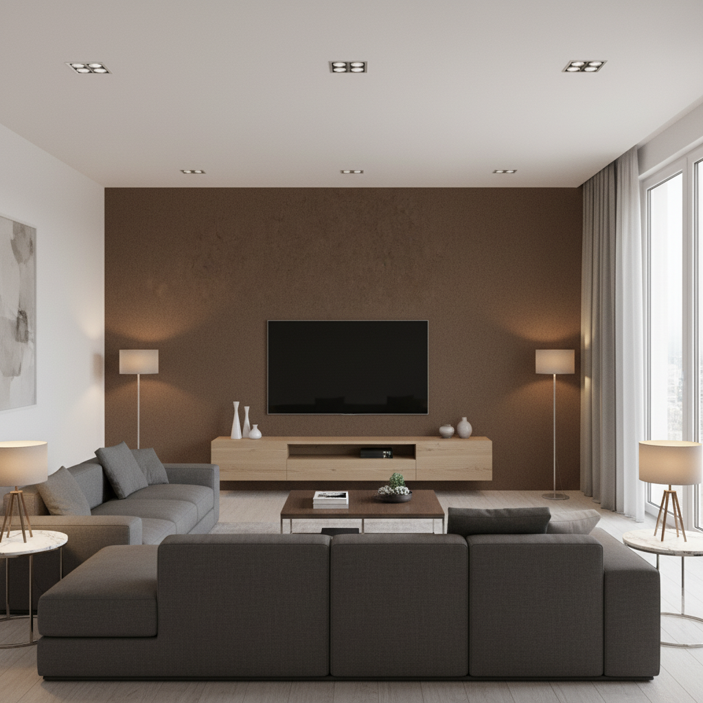 Skye Wool Walnut — Living Room Room Setting