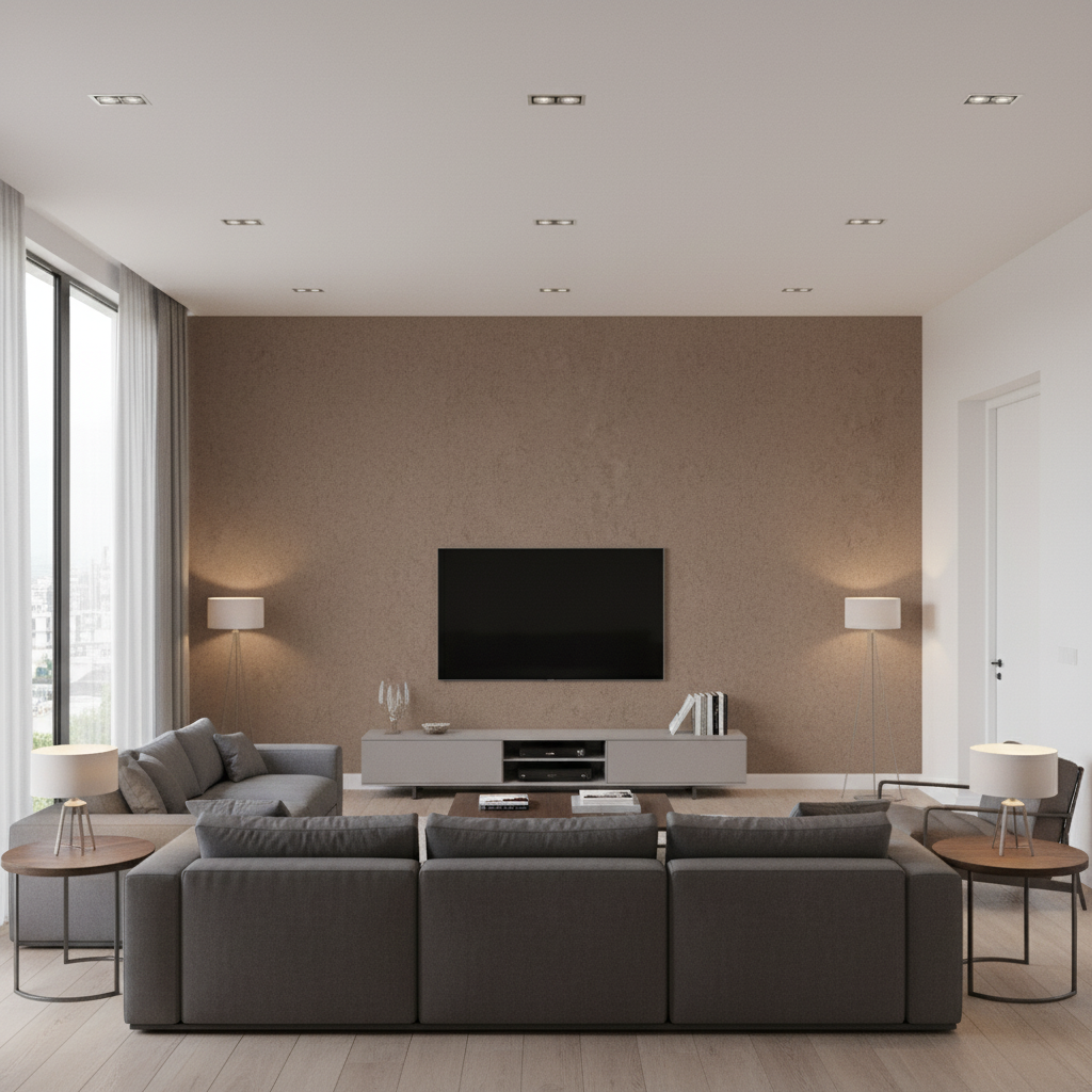 Skye Wool taupe — Living Room Room Setting