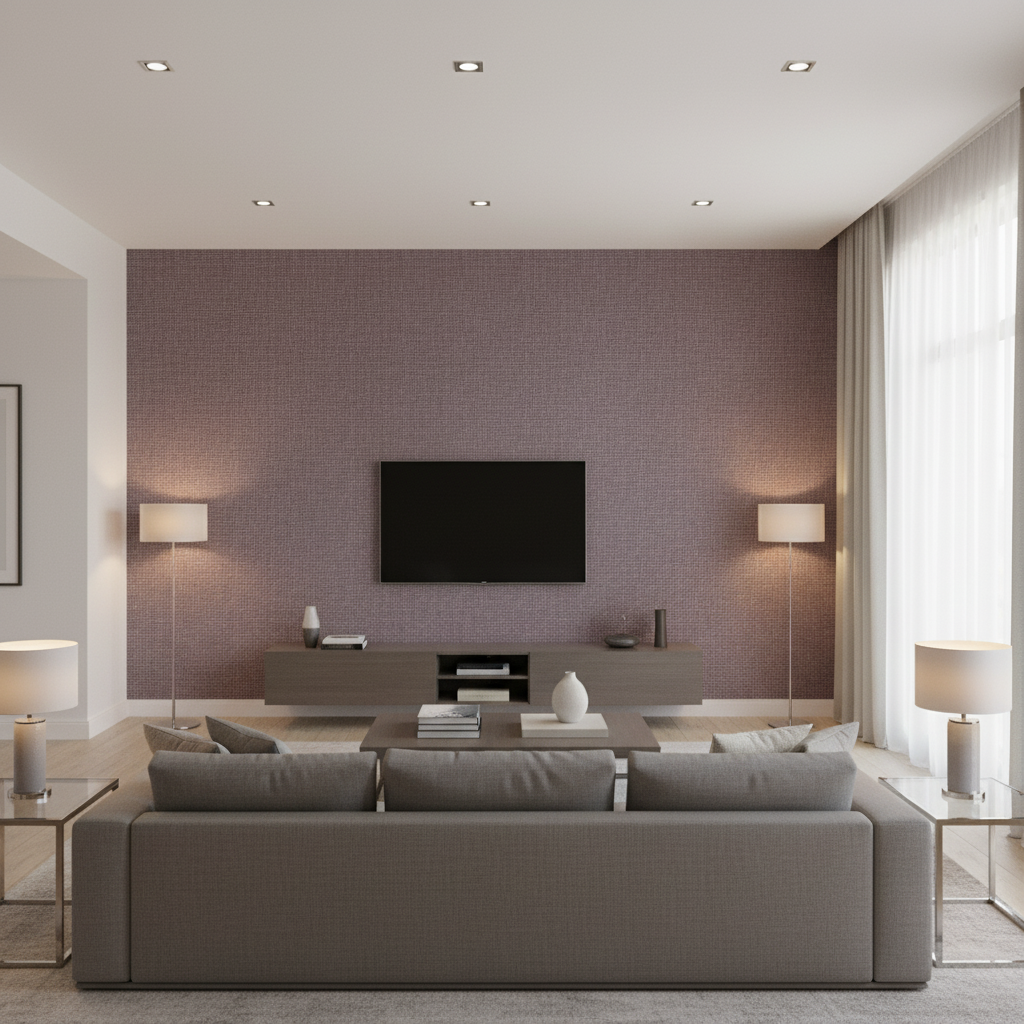 Lille Linen Thistle — Living Room Room Setting