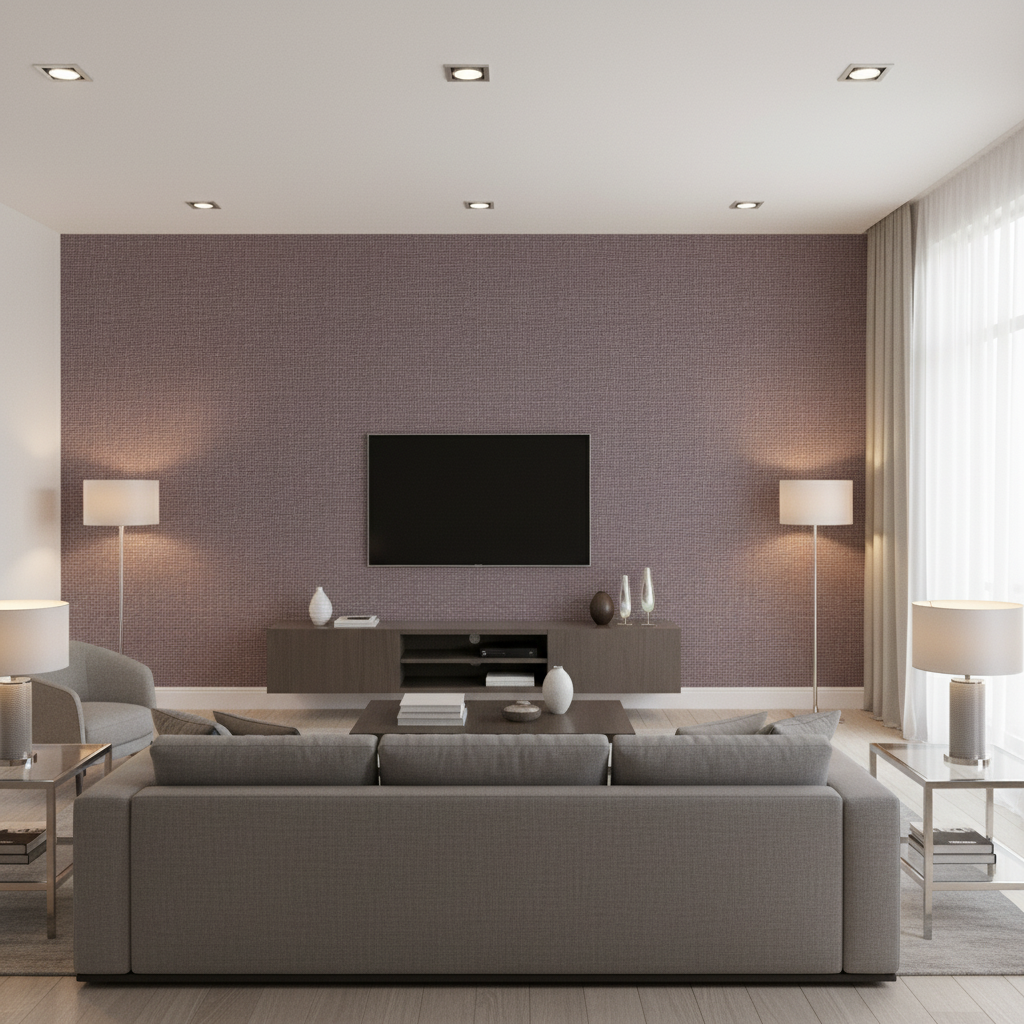 Lille Linen Thistle — Living Room Room Setting