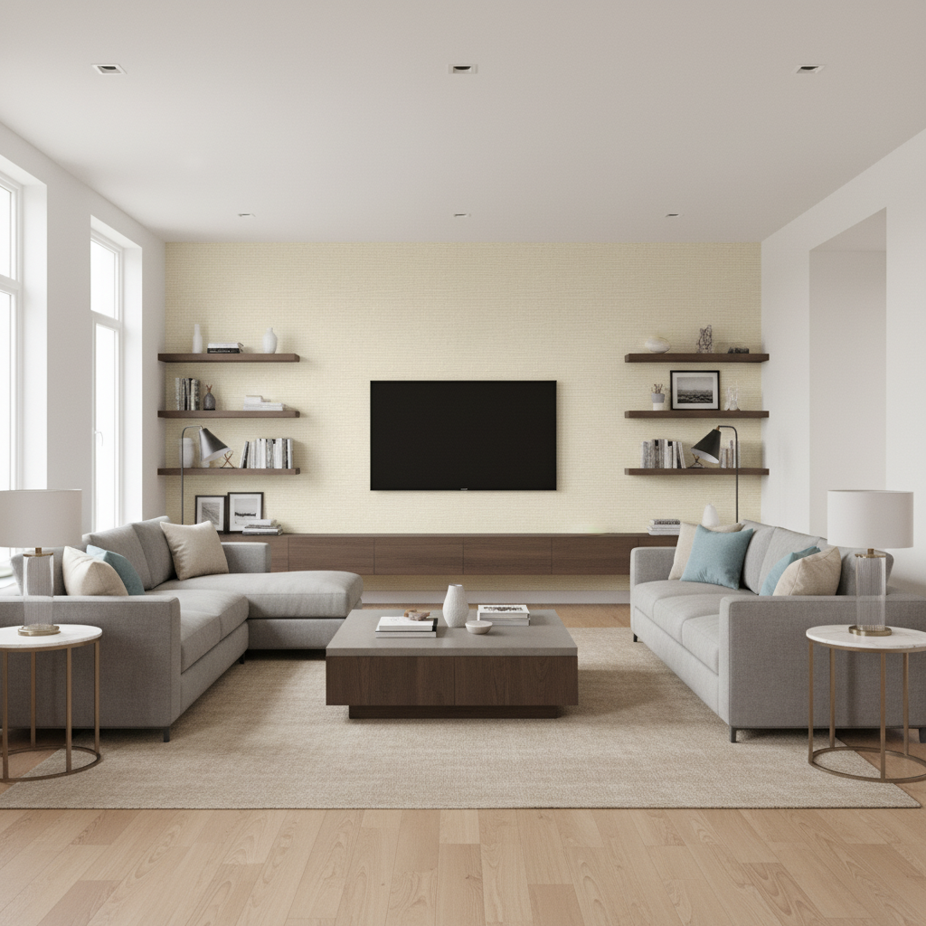Lille Linen pale yellow — Living Room Room Setting