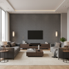 Lille Linen Shale — Living Room Room Setting