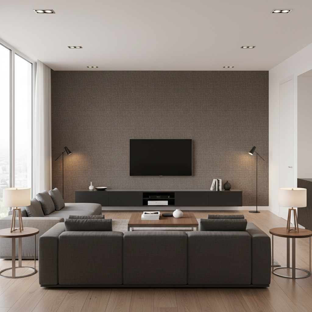 Lille Linen Pewter — Living Room Room Setting
