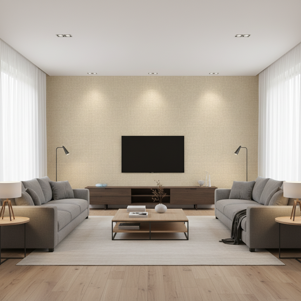 Lille Linen Champagne — Living Room Room Setting